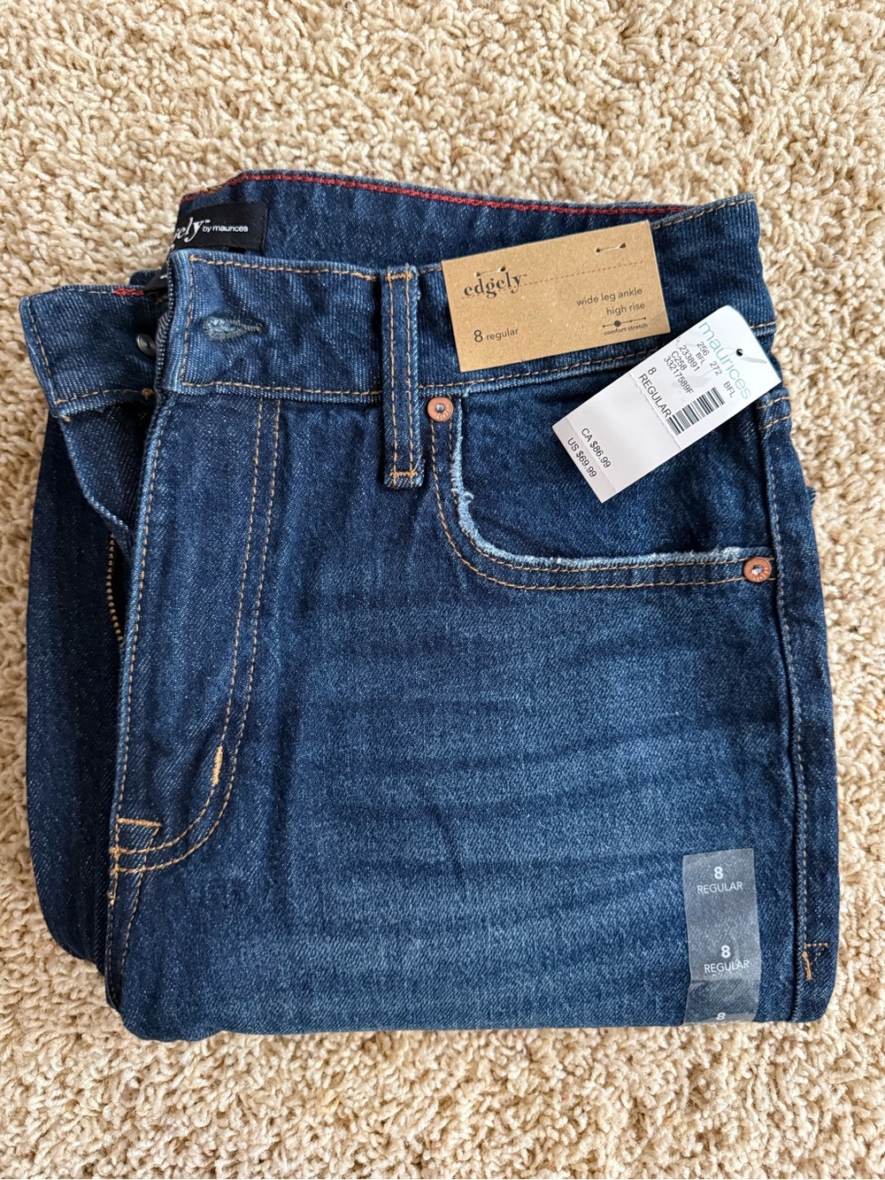 Maurices Dark Indigo Ankle-Length Jeans with Copper Stitching - Women's